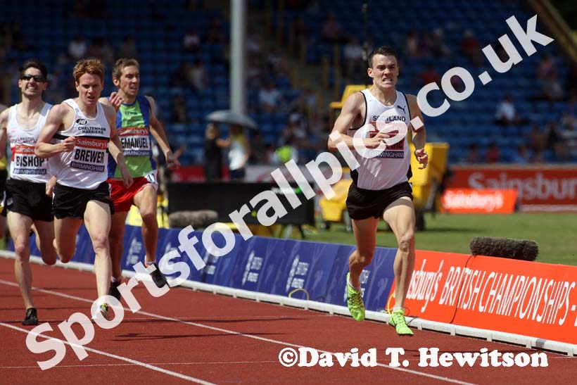 Chris O'Hare winning the 1500 metres at the Sainsbury's British Championships, Birmingham.